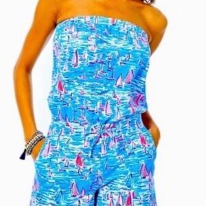 Blue and Pink Sailboat Print Shorts